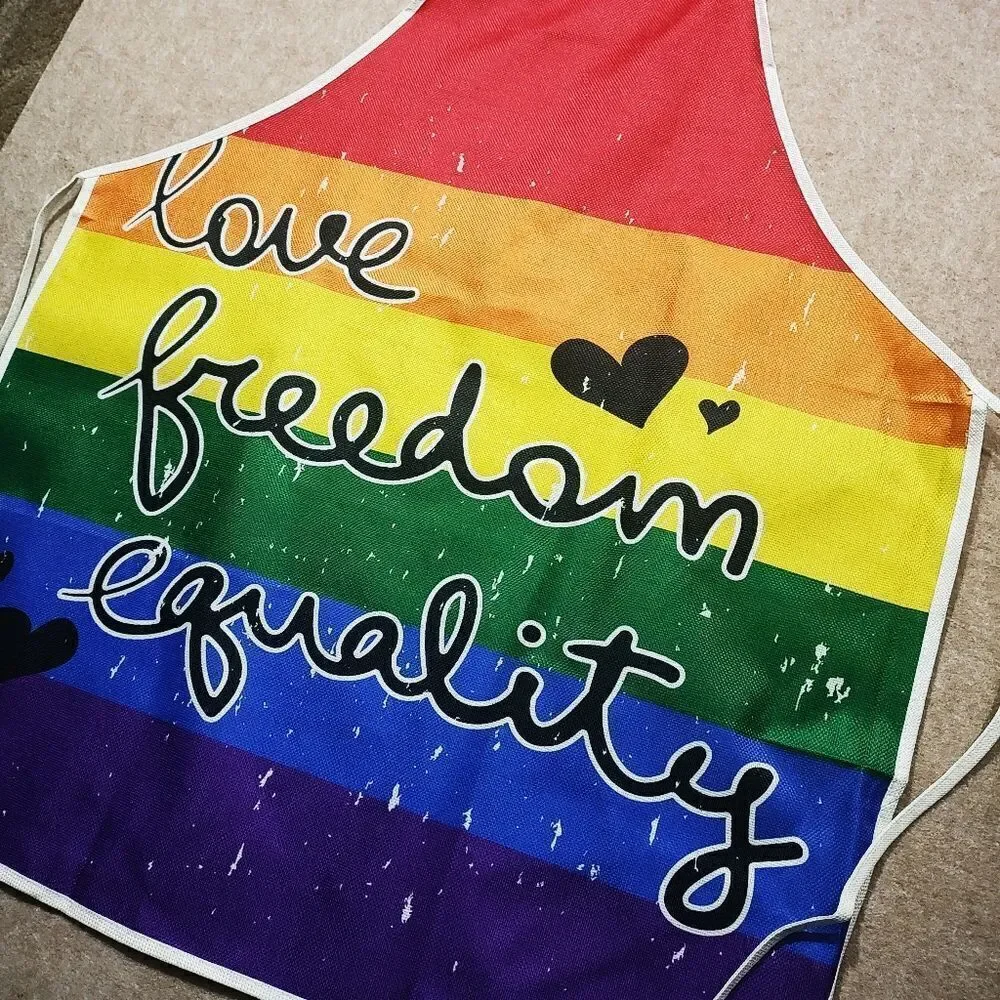 Pride Rainbow Love Freedom Equality Unisex Apron #7